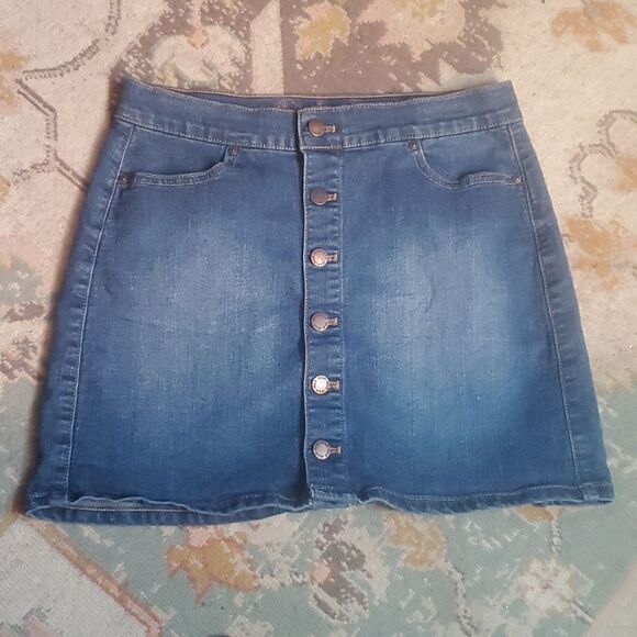 Wax Jean s Button Down Mini Skirt - Picture 1 of 8